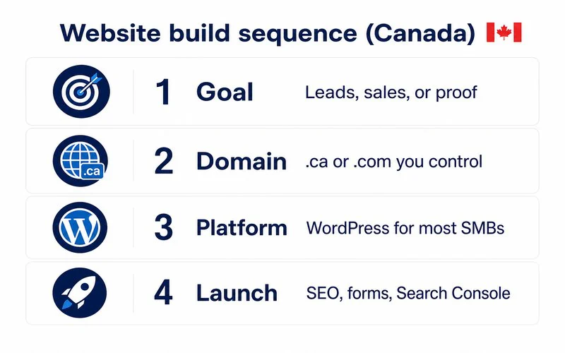 Website build steps from planning to launch